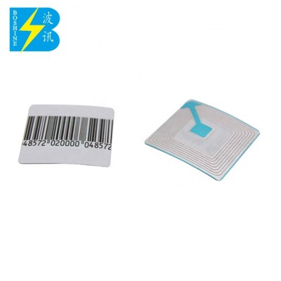 8.2 MHz RF systems 4*4cm anti theft security rfid soft label for retail store